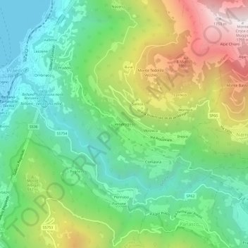 Topografische Kaart Vendrogno Hoogte Reli F