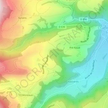 Topografische Kaart La Caire Hoogte Reli F