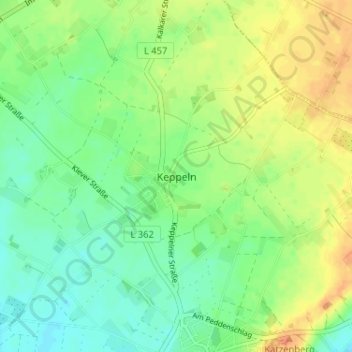 Topografische Kaart Keppeln Hoogte Reli F