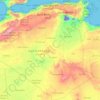 Topografische kaart Algerije, hoogte, reliëf