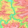 Topografische kaart Dinant, hoogte, reliëf