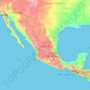 Topografische kaart Mexico, hoogte, reliëf