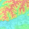 Topografische kaart Moissac, hoogte, reliëf