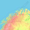 Topografische kaart Troms og Finnmark, hoogte, reliëf