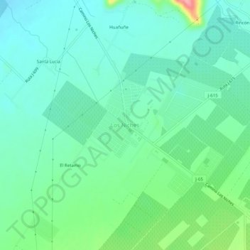 Topografische kaart Los Niches, hoogte, reliëf
