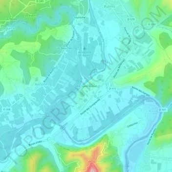 Topografische kaart Mas Saint-Michel, hoogte, reliëf