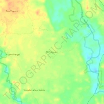 Topografische kaart El Chiguaco, hoogte, reliëf