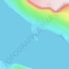 Topografische kaart Flateyri, hoogte, reliëf