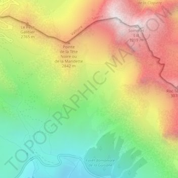Topografische kaart La Plane, hoogte, reliëf