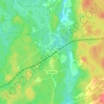Topografische kaart Fåglavik, hoogte, reliëf