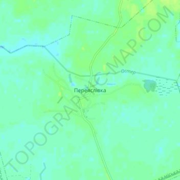 Topografische kaart Переясловка, hoogte, reliëf