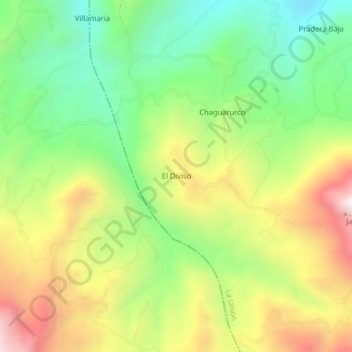 Topografische kaart El Diviso, hoogte, reliëf