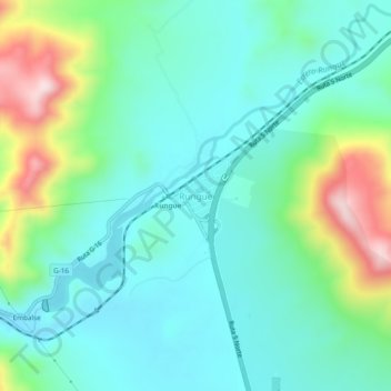 Topografische kaart Rungue, hoogte, reliëf