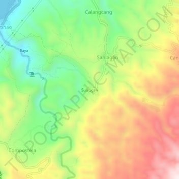 Topografische kaart Sulsugan, hoogte, reliëf