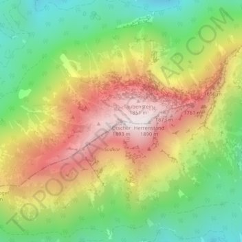 Topografische kaart Ötscher, hoogte, reliëf