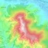 Topografische kaart Panorama van Banepa en Himalayagebergte, hoogte, reliëf
