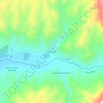 Topografische kaart Samo Alto, hoogte, reliëf