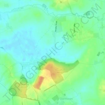 Topografische kaart Stock Green, hoogte, reliëf