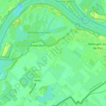 Topografische kaart Haukes, hoogte, reliëf