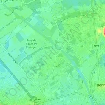 Topografische kaart Tervant, hoogte, reliëf
