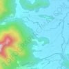 Topografische kaart Puigpardines, hoogte, reliëf