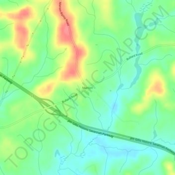 Topografische kaart Marion, hoogte, reliëf