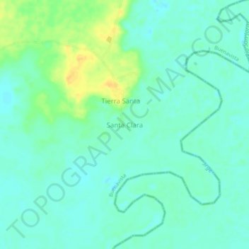 Topografische kaart Santa Clara, hoogte, reliëf