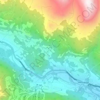 Topografische kaart Finnset, hoogte, reliëf