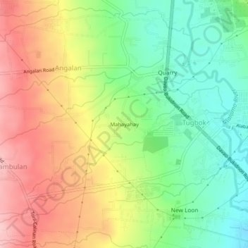 Topografische kaart Mahayahay, hoogte, reliëf