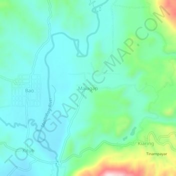 Topografische kaart Malagap, hoogte, reliëf