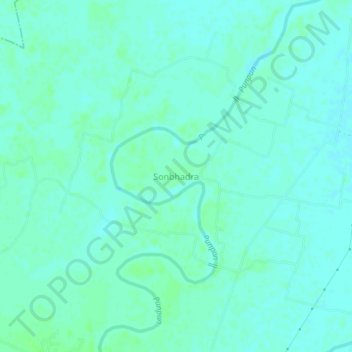 Topografische kaart Sonbhadra, hoogte, reliëf