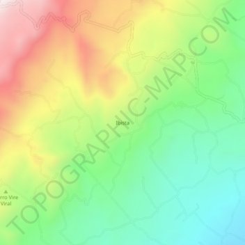 Topografische kaart Ibista, hoogte, reliëf