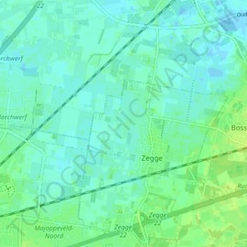 Topografische kaart Heesterbosch, hoogte, reliëf