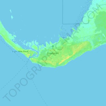 Topografische kaart Freeport, hoogte, reliëf