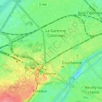 Topografische kaart Résidence Marceau Normandie, hoogte, reliëf
