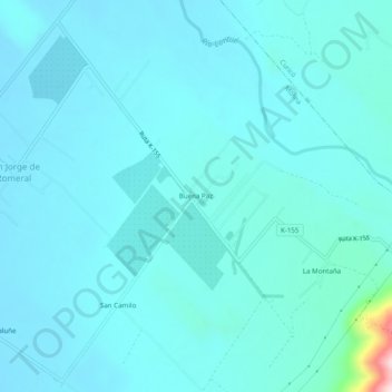 Topografische kaart Buena Paz, hoogte, reliëf