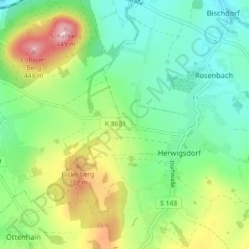 Topografische kaart Galgenberg, hoogte, reliëf