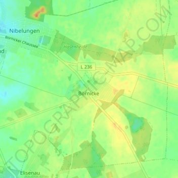 Topografische kaart Börnicke, hoogte, reliëf