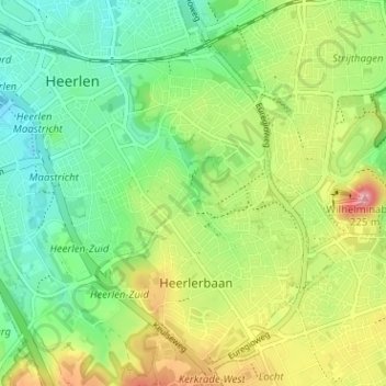 Topografische kaart Onderste Caumer, hoogte, reliëf