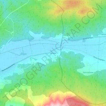 Topografische kaart La Goye, hoogte, reliëf