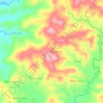 Topografische kaart Igcabuad, hoogte, reliëf
