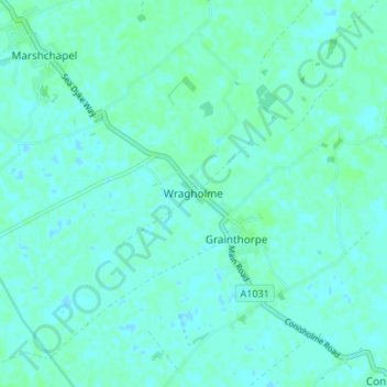 Topografische kaart Wragholme, hoogte, reliëf