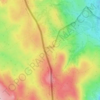 Topografische kaart Ouroso, hoogte, reliëf