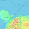 Topografische kaart Puffin Island, hoogte, reliëf