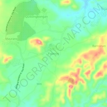 Topografische kaart Palanog, hoogte, reliëf