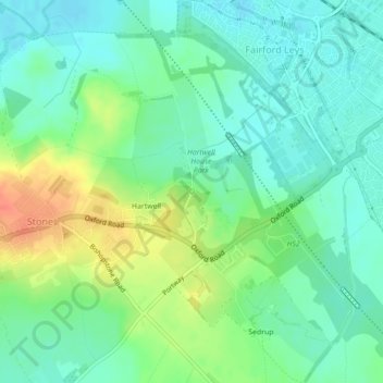 Topografische kaart Egyptian Spring, hoogte, reliëf