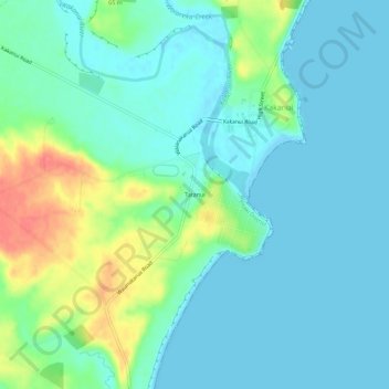 Topografische kaart Taranui, hoogte, reliëf