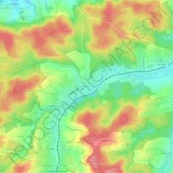 Topografische kaart Wollmetshofen, hoogte, reliëf