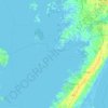 Topografische kaart Fox Islands, hoogte, reliëf