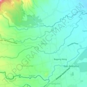 Topografische kaart Niing, hoogte, reliëf
